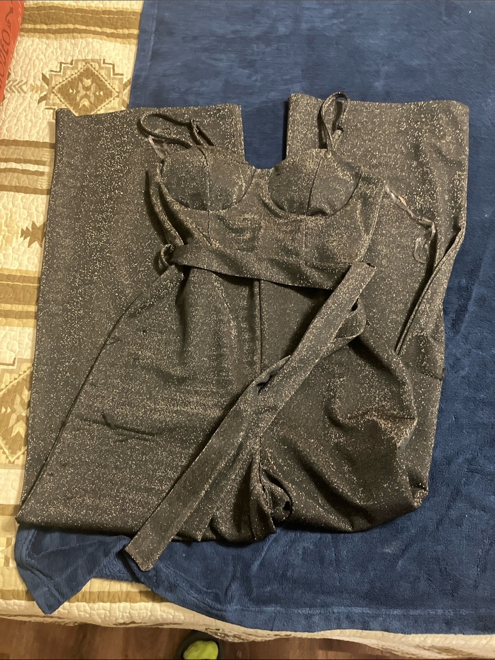 Sparkle Black flare leg jumpsuit